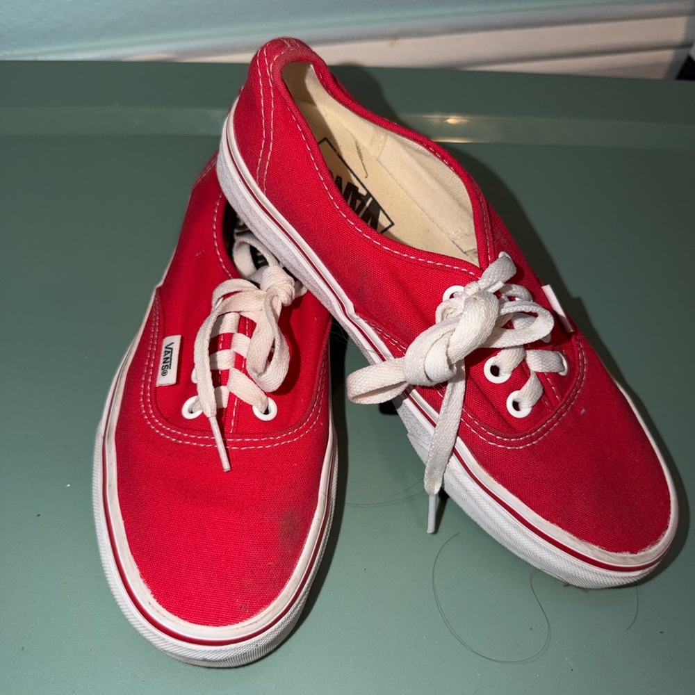 Vans Red Canvas Sneakers
